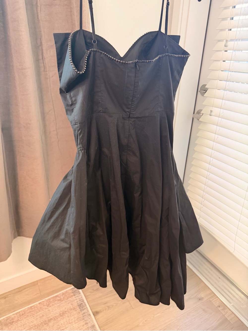 Mukzin Black Asymmetrical Bow Dress L Avant Garde Gothic Coquette - Picture 3 of 4